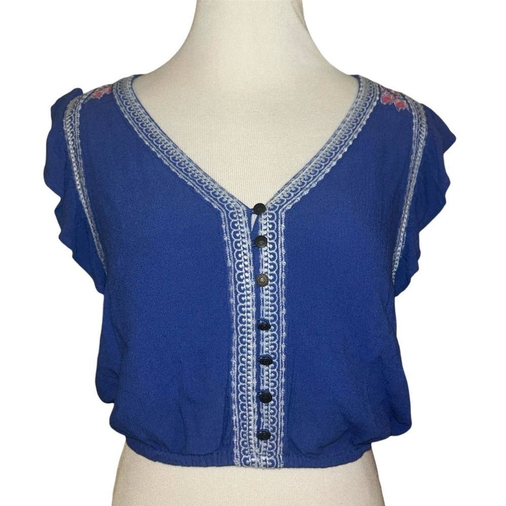 vintage embroidered cropped tank top american eagle outfitters women’s small